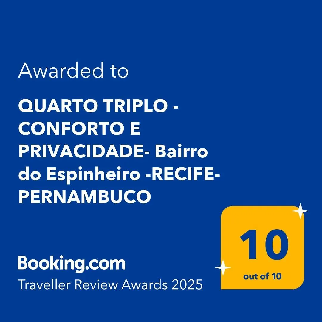 Quarto Triplo - Conforto E Privacidade- Bairro Do Espinheiro Recife Quarto em Acomodações Particulares